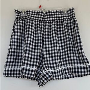 J. Crew High Waist Checkered Shorts - Black and White